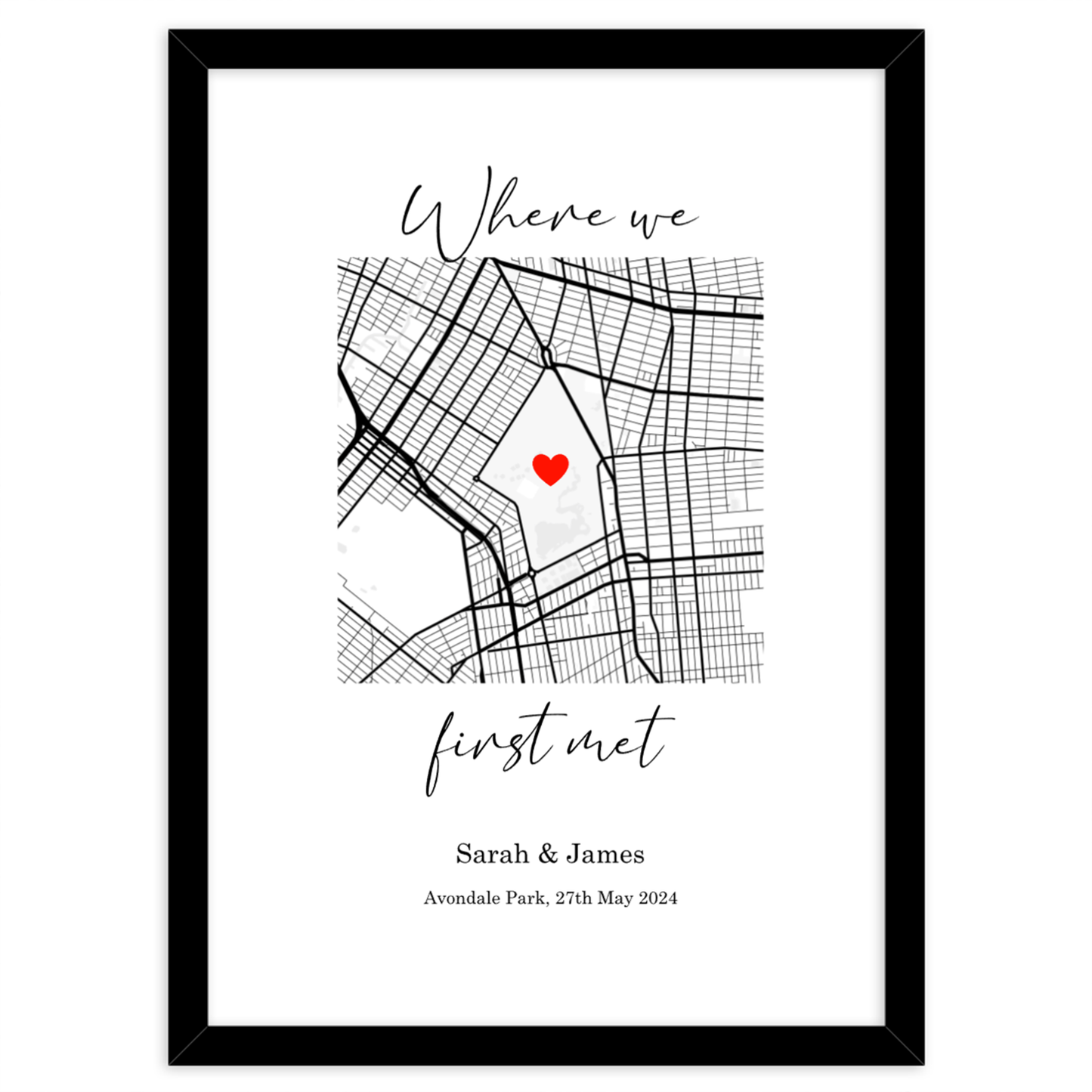 Personalised Street Maps in a beautiful Framed Print
