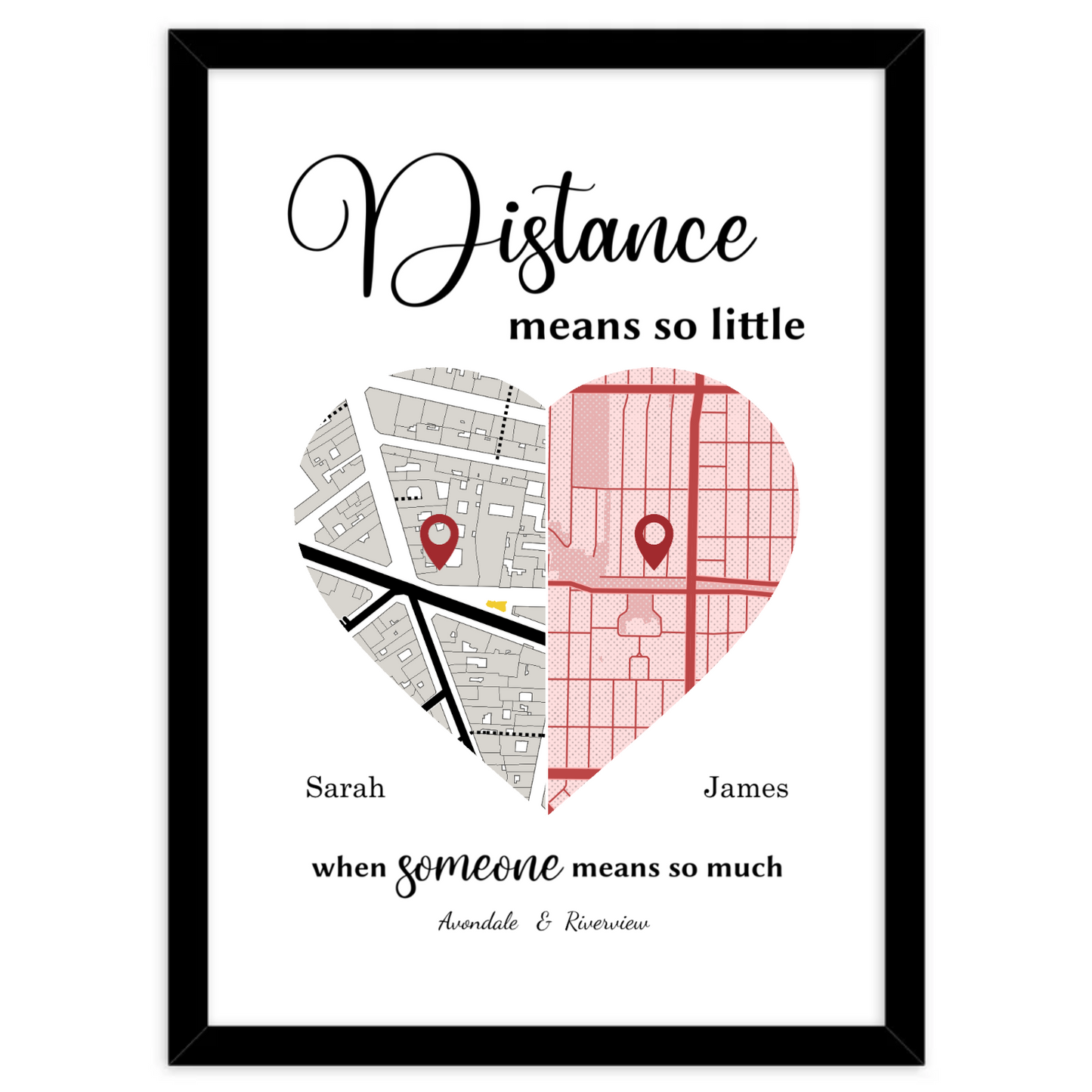 Love Street Map - Framed Prints