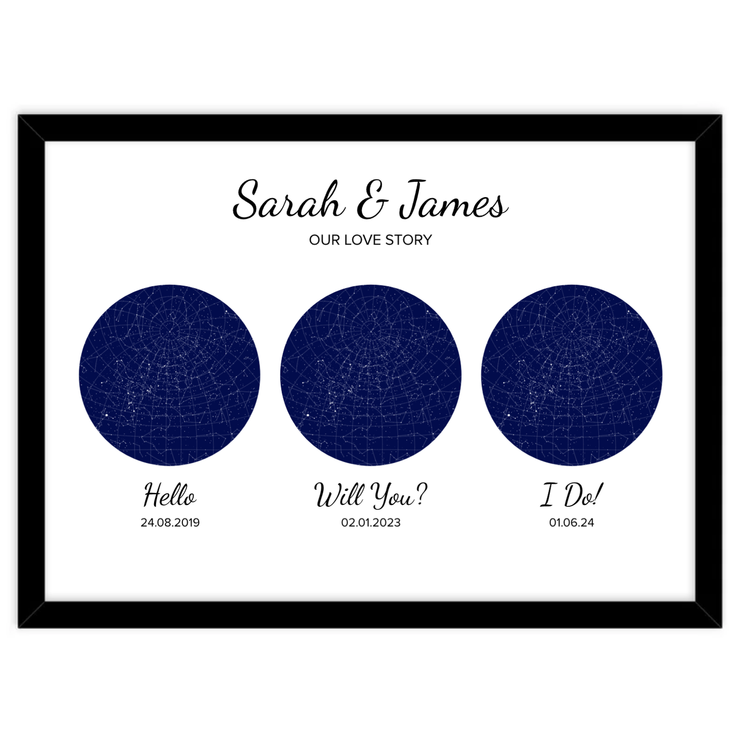 Custom Star and Street Map - Framed Prints