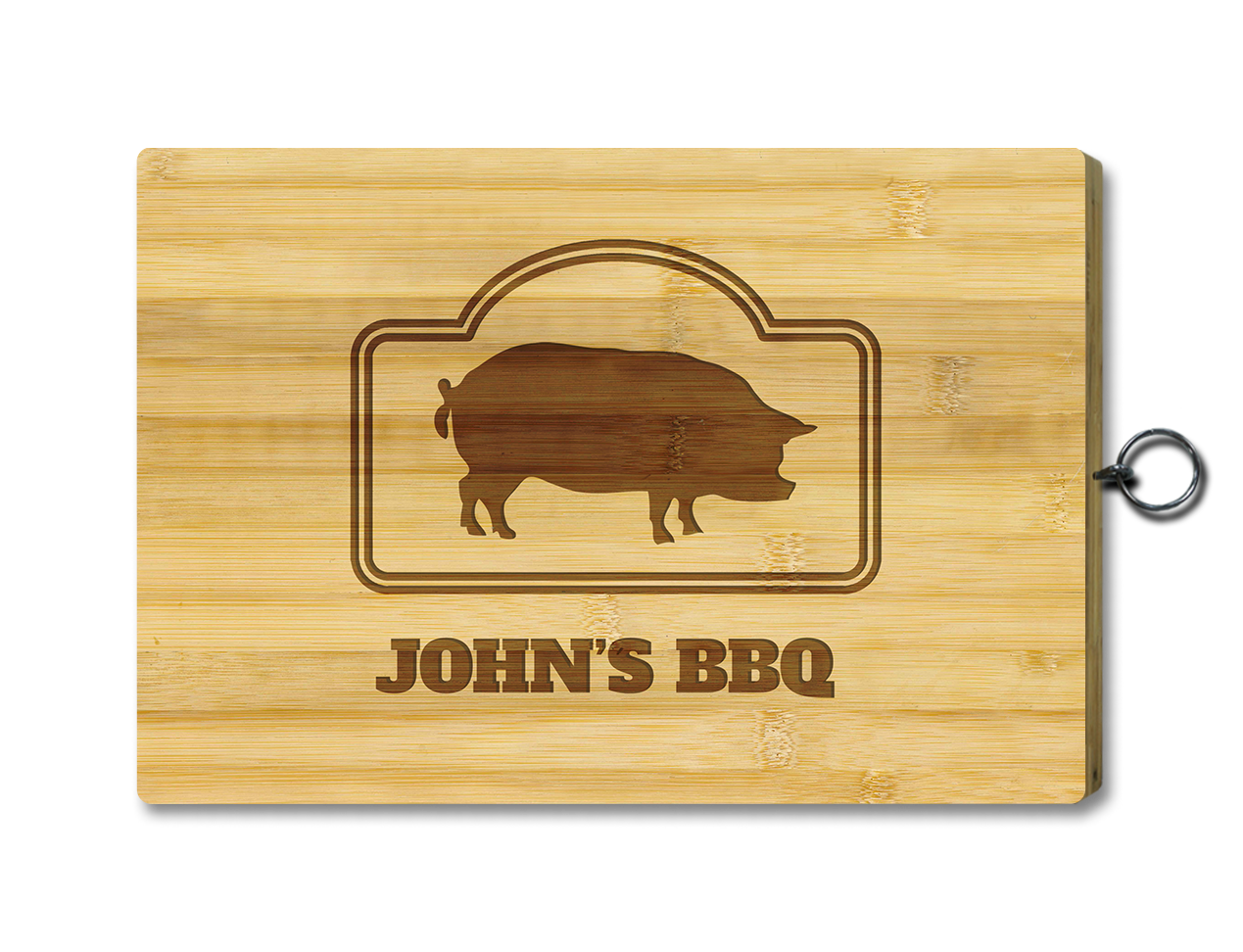 Chopping Board with John's BBQ engraved - choose your own name