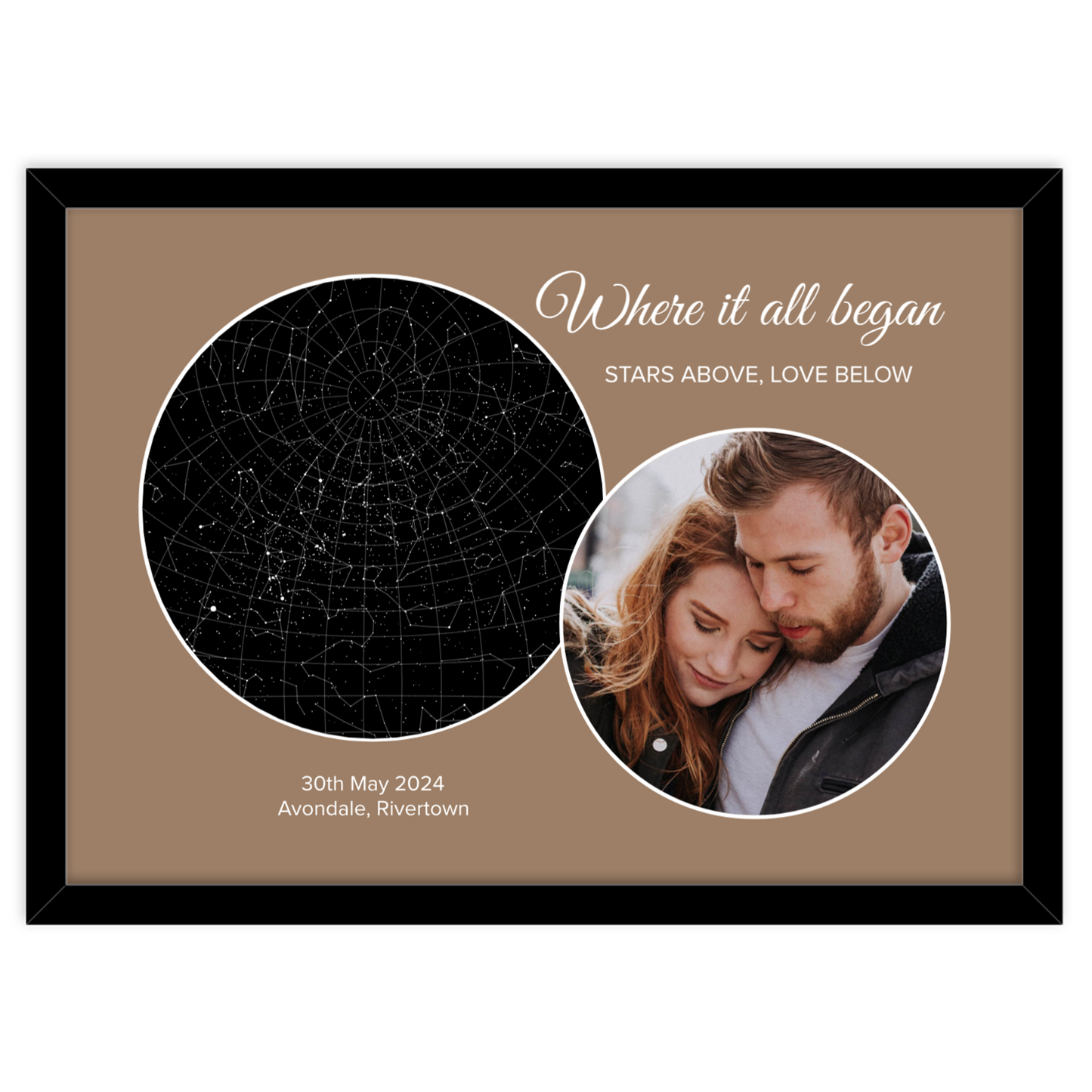 Custom Star and Street Map - Framed Prints