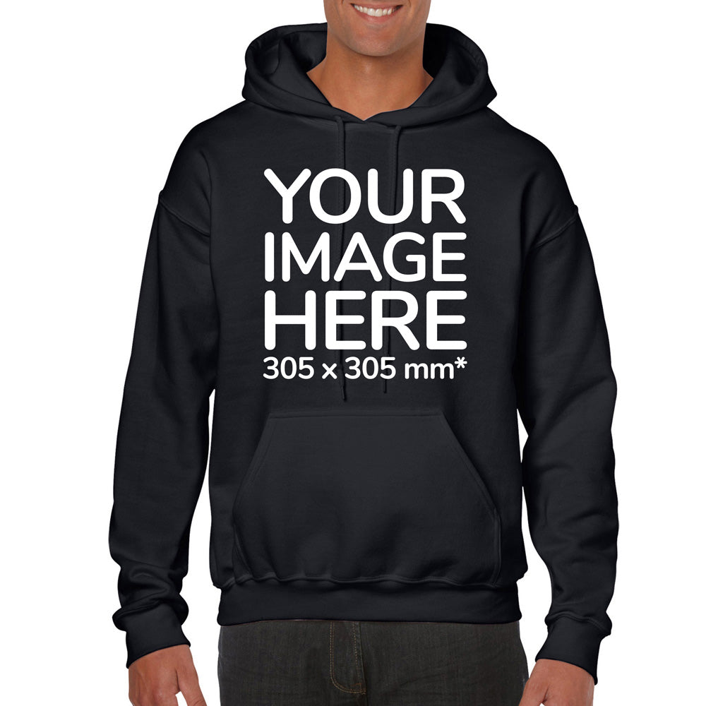 Adult Hoodies - Hoodie customisable on front side with your image - black colour