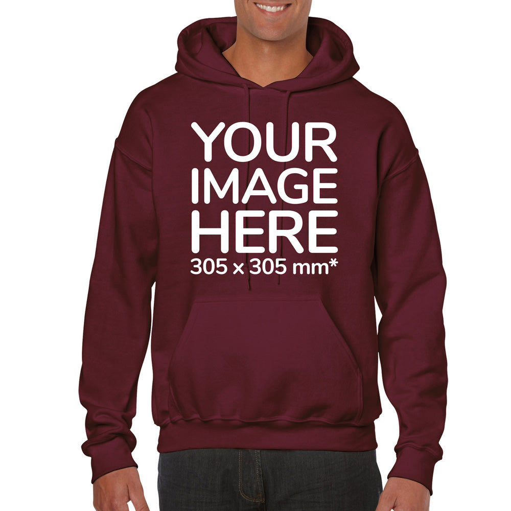 Adult Hoodies - Hoodie personalised on front side with your image - burgundy colour