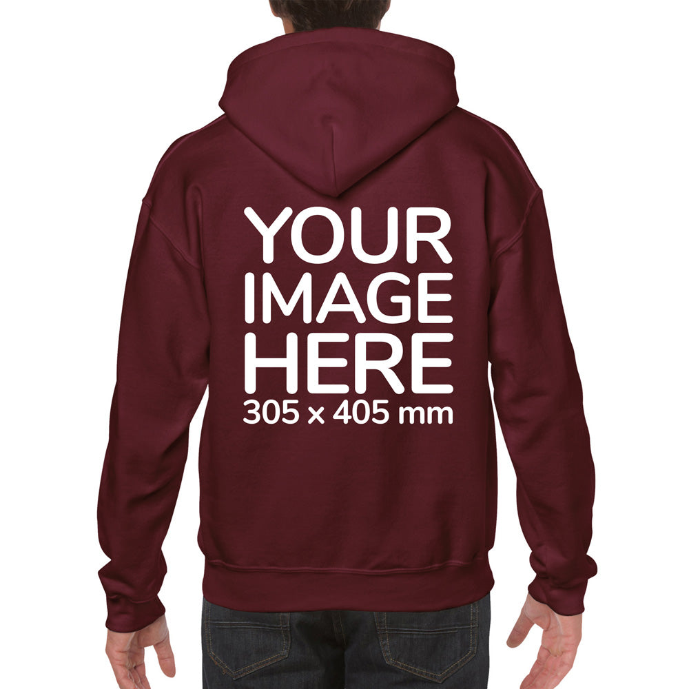 Adult Hoodies - Hoodie customisable on back side - burgundy colour