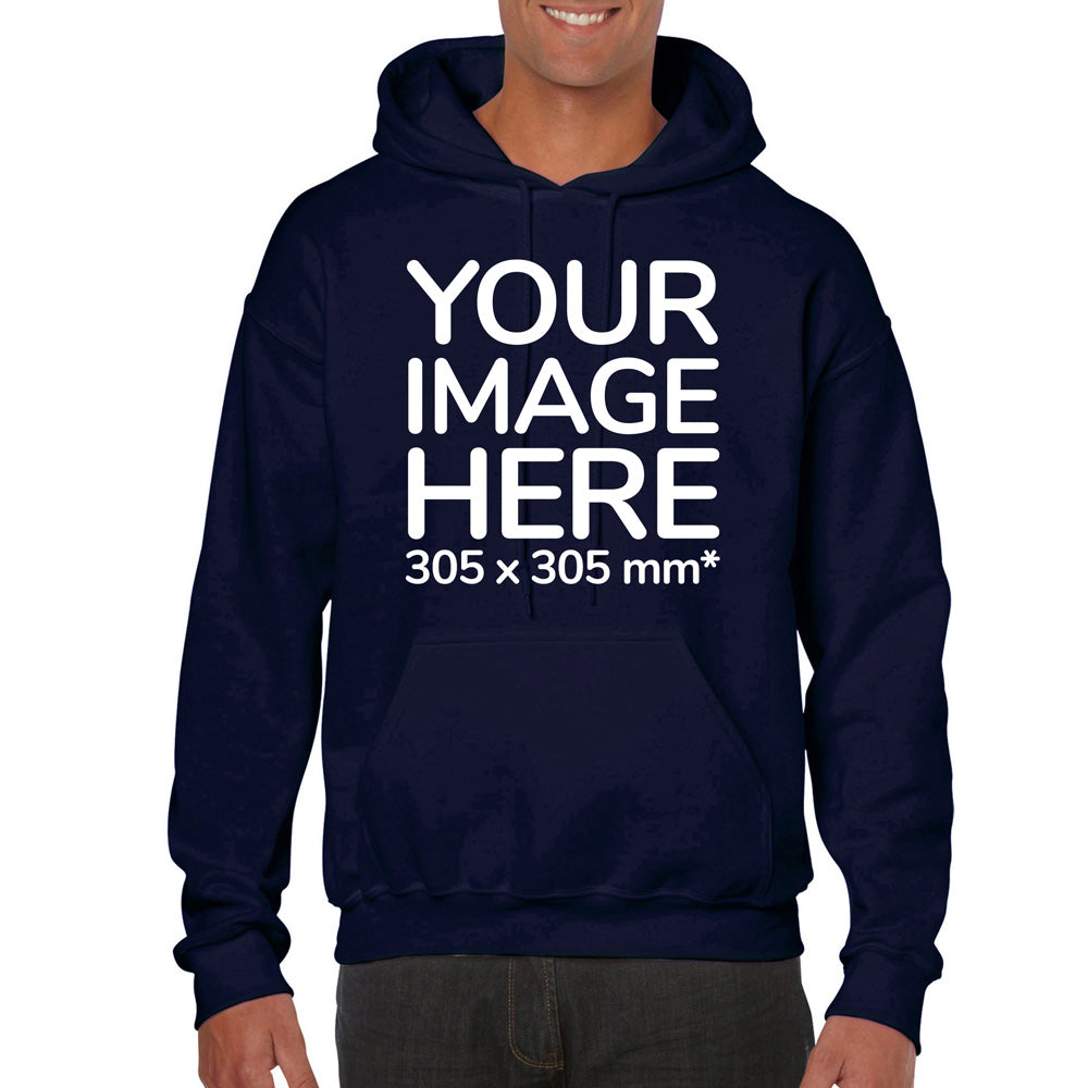 Adult Hoodies - Hoodie customisable on front side with your image - navy colour