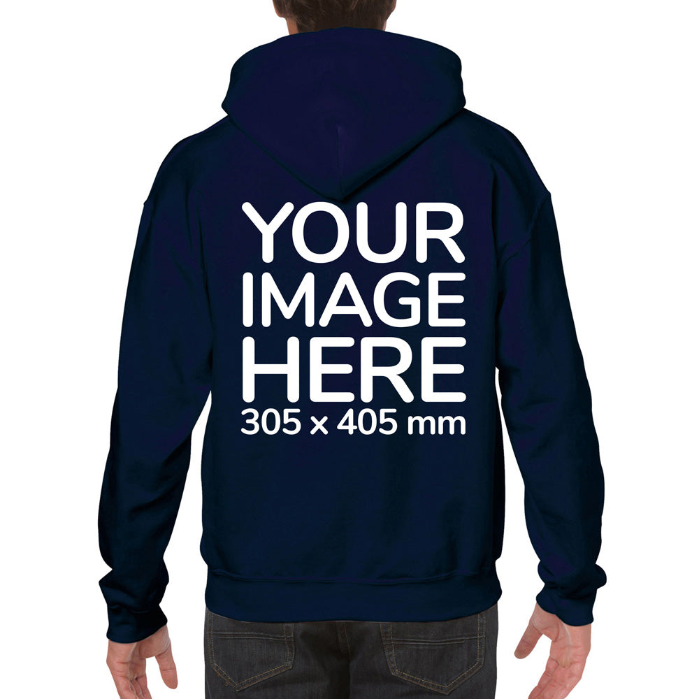 Adult Hoodies - Hoodie customisable on back side - navy blue colour