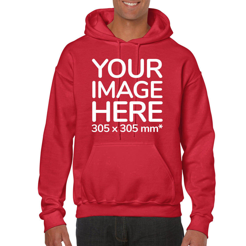 Adult Hoodies - Hoodie customisable on front side with your image - red colour