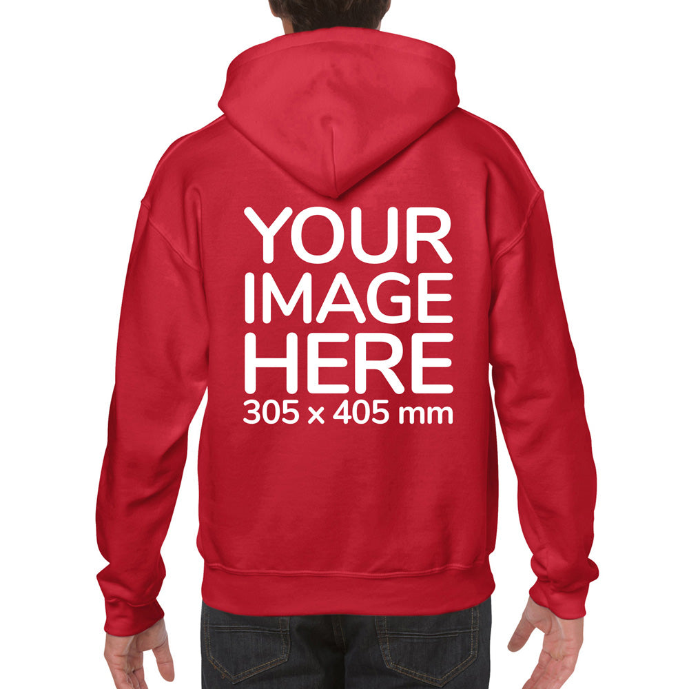 Adult Hoodies - Hoodie customisable on back side - red colour