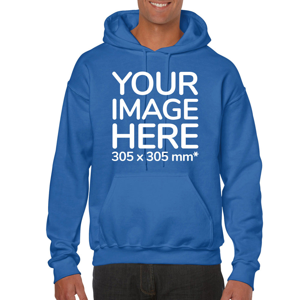 Adult Hoodies - Hoodie customisable on front side with your image - light blue colour