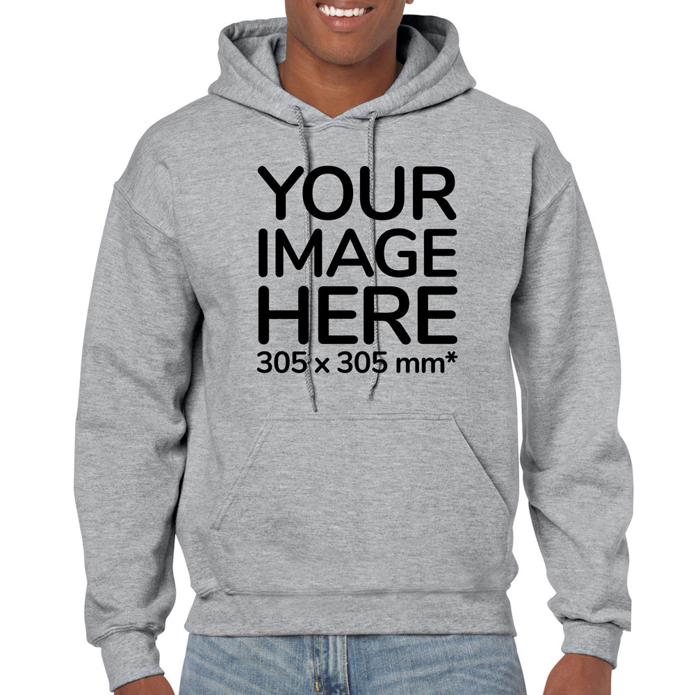 Adult Hoodies - Hoodie personalised on front side with your image - light gray colour