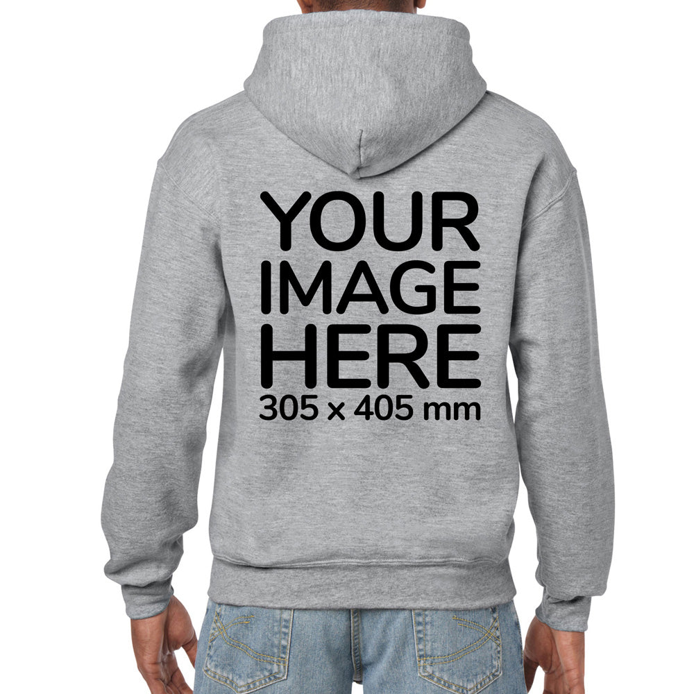 Adult Hoodies - Hoodie customisable on back side - light gray colour