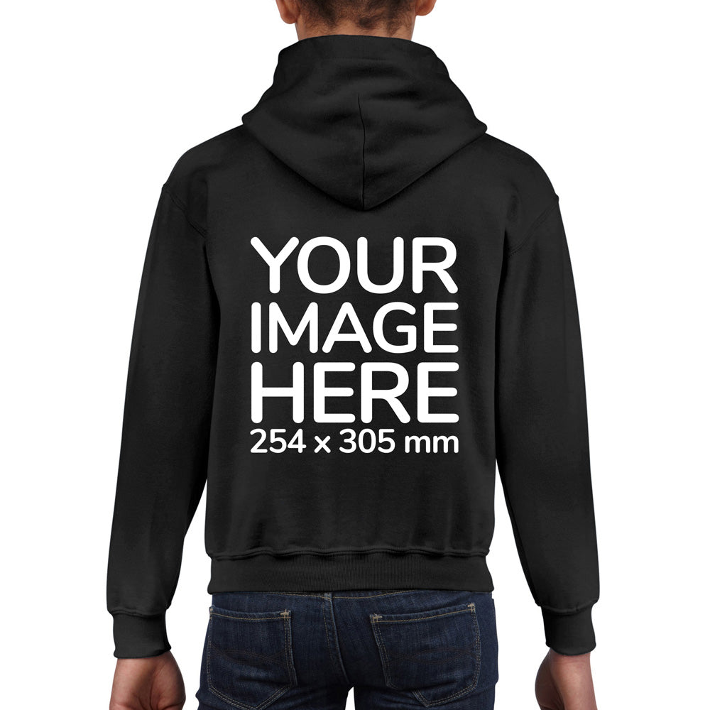 Children Hoodies - Hoodie customised on back side with your image - black colour