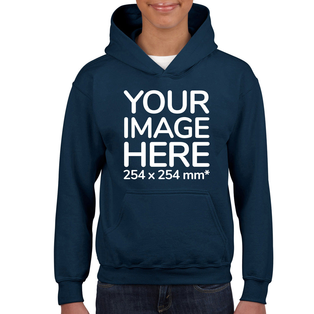 Children Hoodies - Hoodie customised on front side with your image - navy blue colour