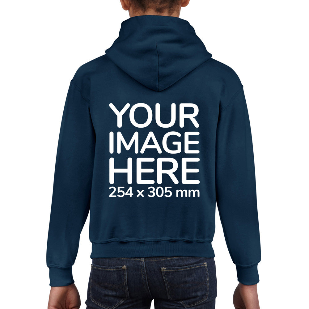 Children Hoodies - Hoodie customised on back side with your image - navy blue colour