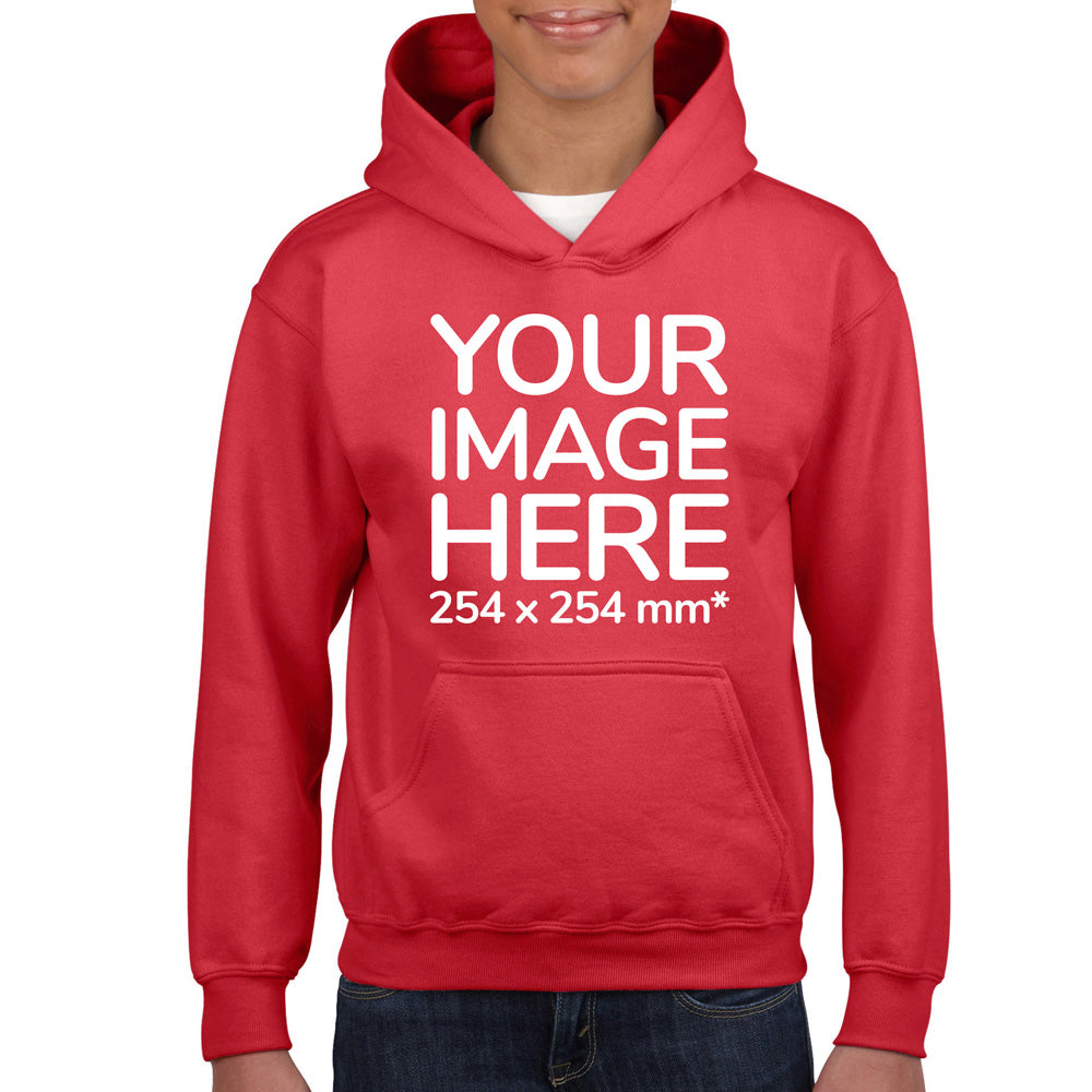 Children Hoodies - Hoodie customised on front side with your image - red colour