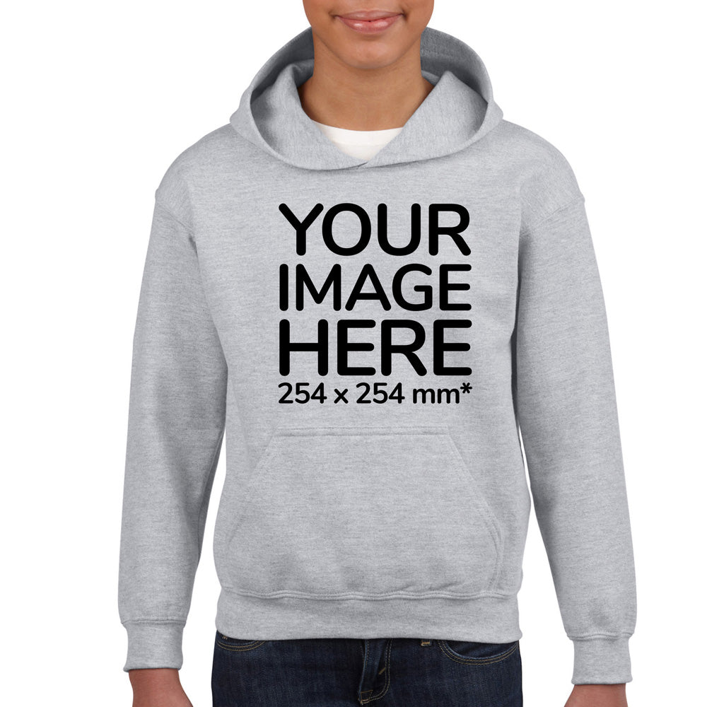 Children Hoodies - Hoodie customised on front side with your image - light gray colour