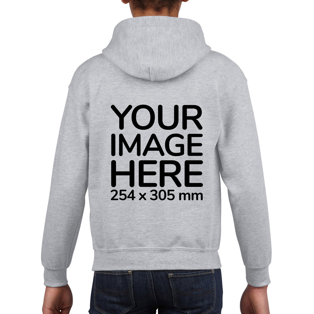 Children Hoodies - Hoodie customised on back side with your image - light gray colour