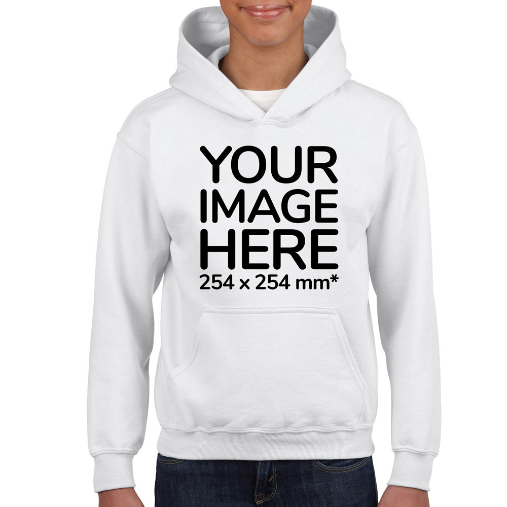 Children Hoodies - Hoodie customised on front  side with your image - white colour