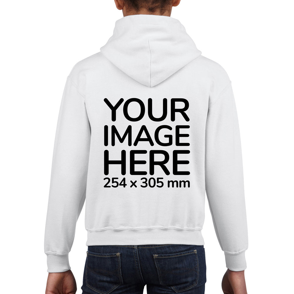 Children Hoodies - Hoodie customised on back side with your image - white colour