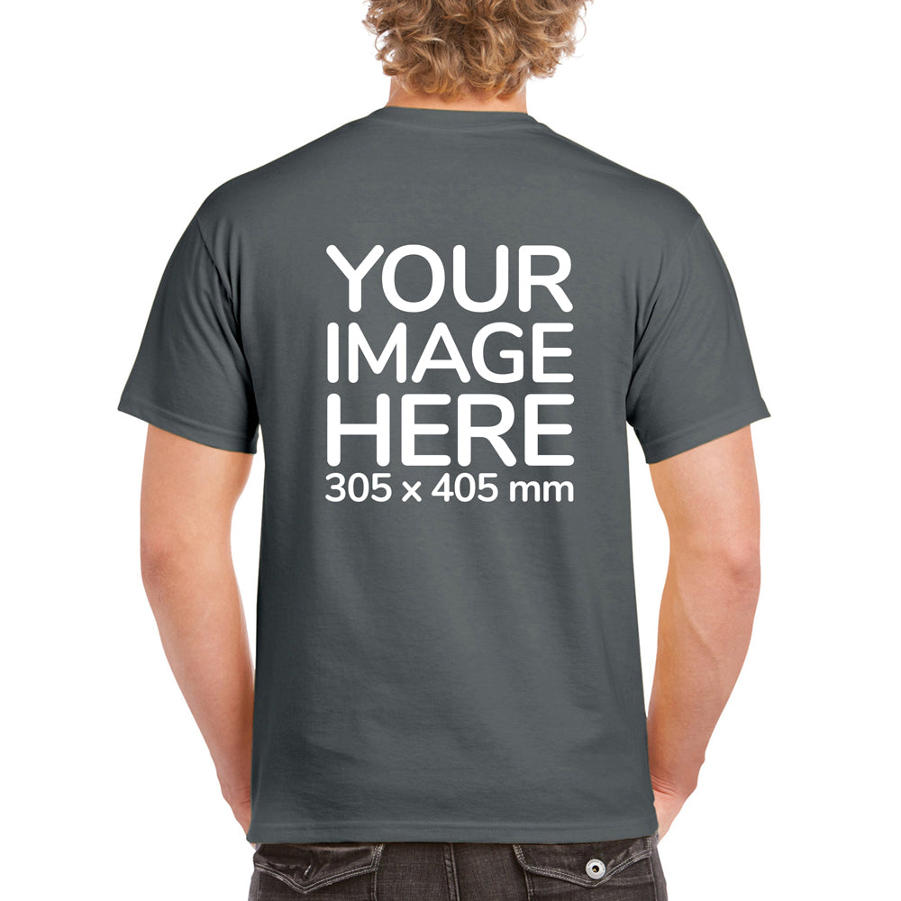 Men's Custom T-Shirts - Shirts are customisable on back side with your own design or image - olive colour teez