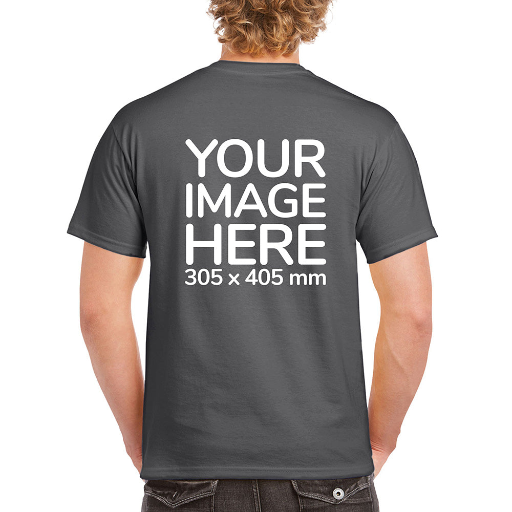 Men's Custom T-Shirts - Shirts are customisable on back side with your own design or image - olive colour teez