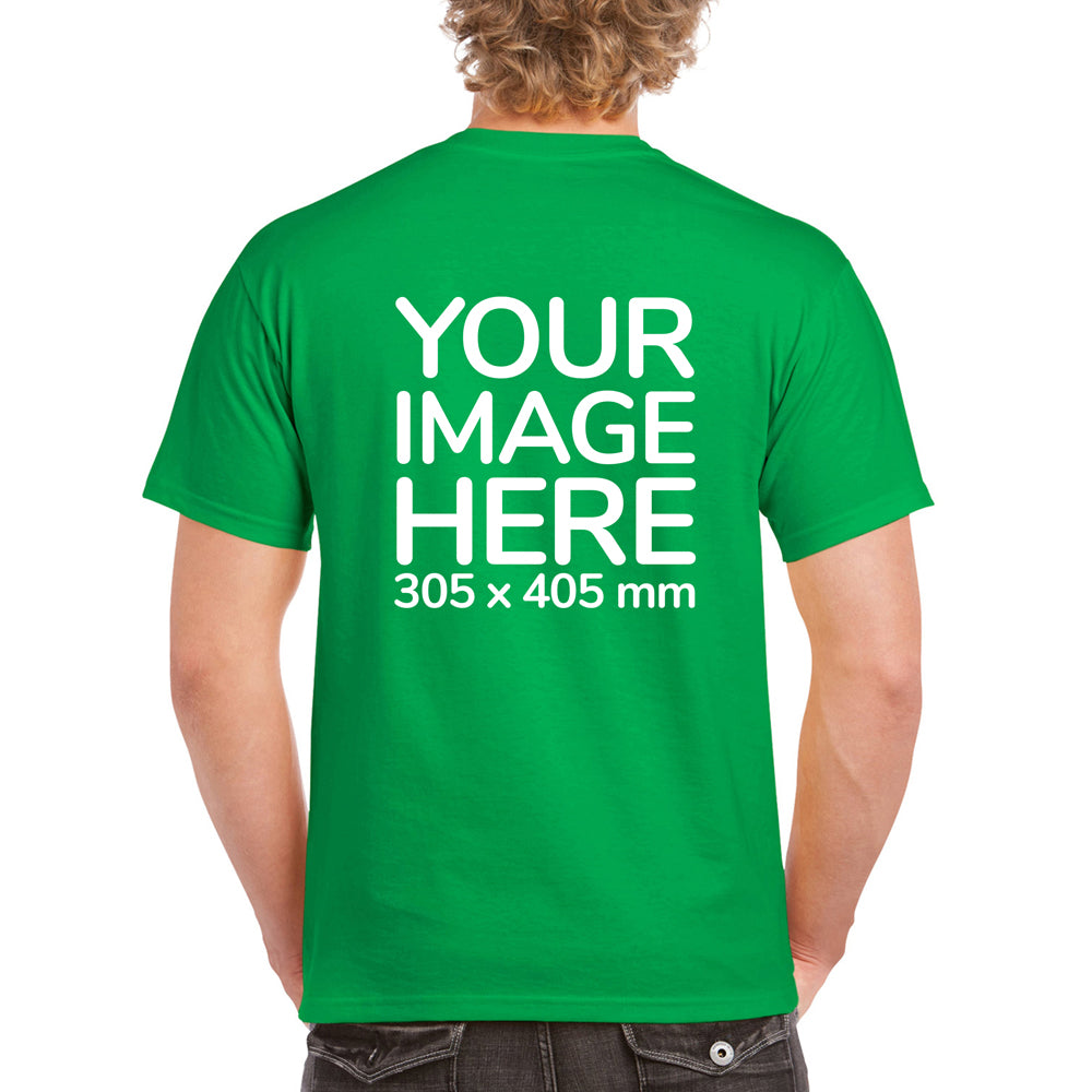 Men's Custom T-Shirts - Shirts are customisable on back side with your own design or image - green colour teez