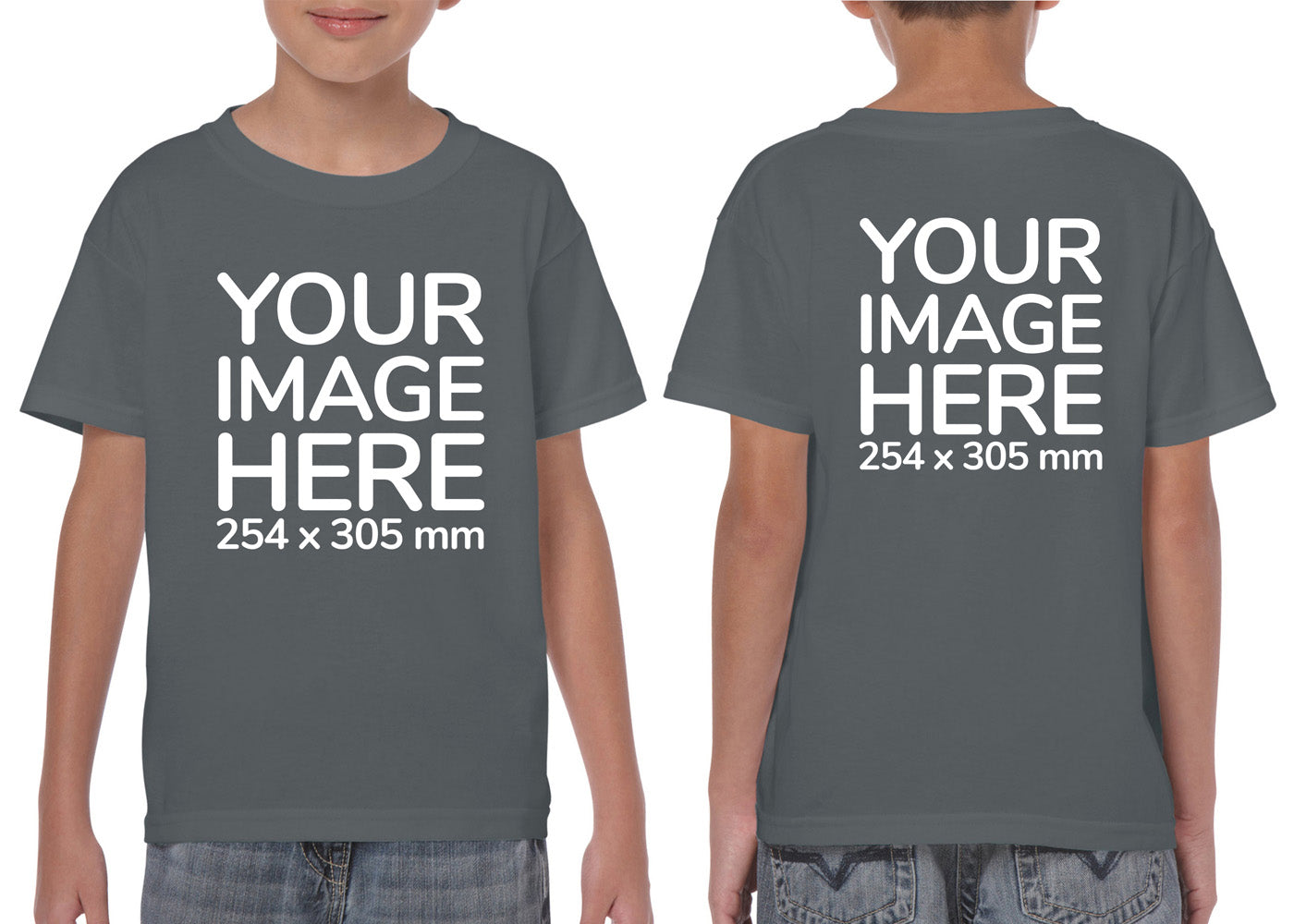 Children Custom Teez - T-Shirt customisable on front side and back side with your image - olive colour