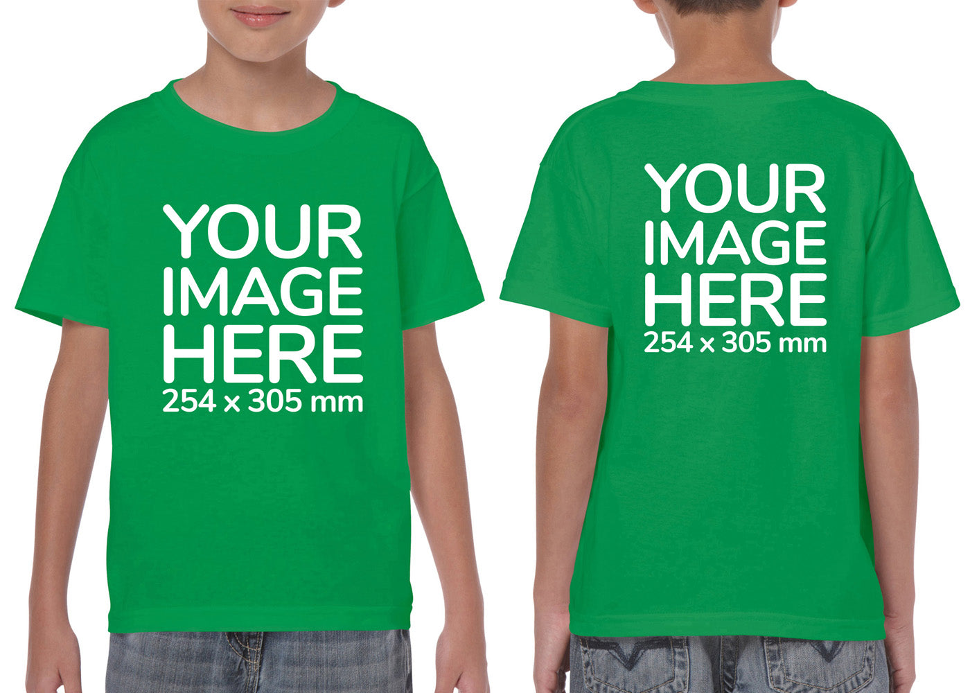Children Custom Teez - T-Shirt customisable on front side and back side with your image - green colour