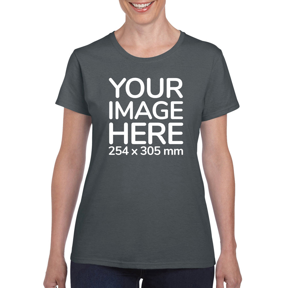 Women Custom T-Shirts - Shirts are customisable on front side with your own design or image - olive colour teez