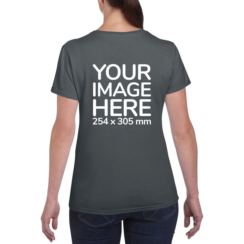 Women Custom T-Shirts - Shirts are customisable on back side with your own design or image - olive colour teez