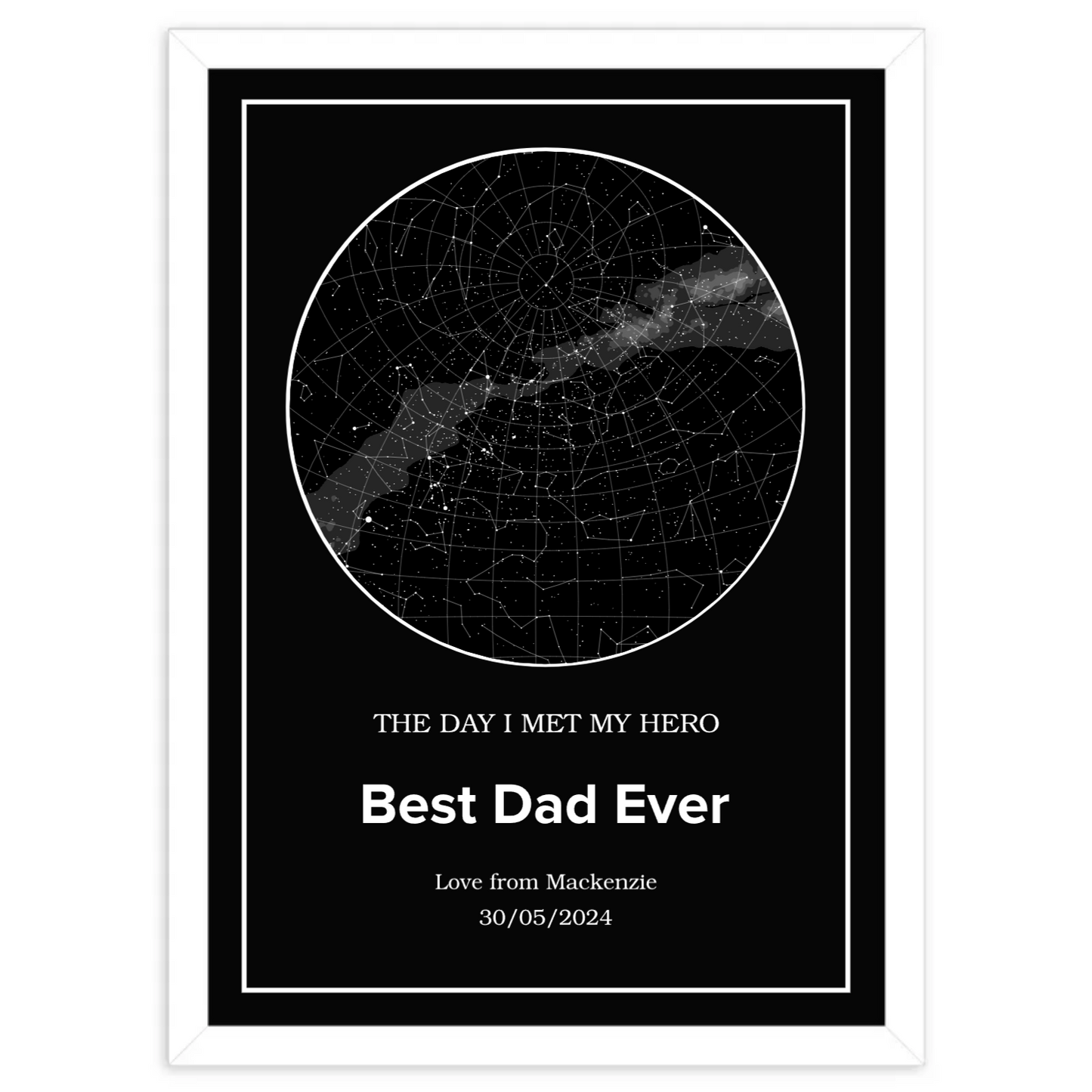 Custom Star Map - Classic - Black