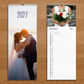 Custom 15 x 40 cm photo kitchen notepad wall calendar with large image, spiral-bound and using a hook for hanging on a wall