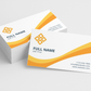 Bright colour background showcasing simple single-sided business card