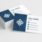 Minimal logo design on a clean single-sided business card printed online
