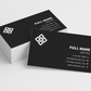 Monochrome typography on a sleek single-sided business card