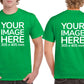 Men's Custom T-Shirts - Shirts are customisable on front and back side with your own design or image - green colour teez