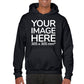 Adult Hoodies - Hoodie customisable on front side with your image - black colour