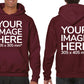 Adult Hoodies - Hoodie customisable on front and back - burgundy colour