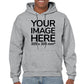 Adult Hoodies - Hoodie personalised on front side with your image - light gray colour