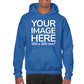 Adult Hoodies - Hoodie customisable on front side with your image - light blue colour