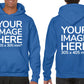 Adult Hoodies - Hoodie customisable on front and back - light blue