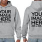 Adult Hoodies - Hoodie customisable on front and back - light gray