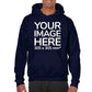 Adult Hoodies - Hoodie customisable on front side with your image - navy colour