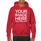 Adult Hoodies - Hoodie customisable on front side with your image - red colour