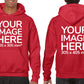 Adult Hoodies - Hoodie customisable on front and back - red colour