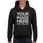 Children Hoodies - Hoodie customised on front  side with your image - black colour