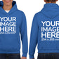 Children Hoodies - Hoodie customised on front side and back side with your image - light blue colour