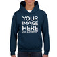 Children Hoodies - Hoodie customised on front side with your image - navy blue colour