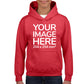 Children Hoodies - Hoodie customised on front side with your image - red colour