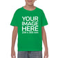 Children Custom Tees - T-Shirt customisable on front side with your own design or image - green colour shirt